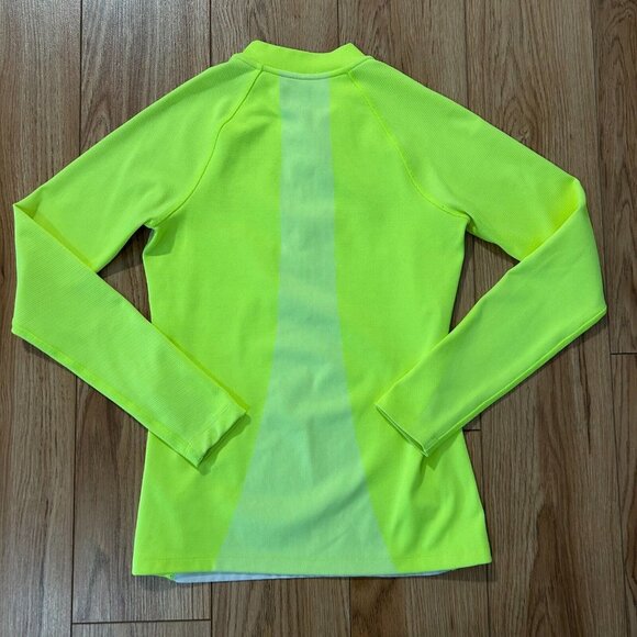 Nike Golf Tour Performance Top Womens XS Neon Yellow Dri Fit Long Sleeve Zip - Picture 4 of 4